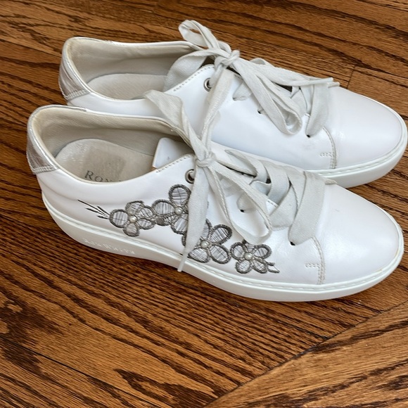 Ron White leather shoes, silver pearl detail, made in Italy, Euro 37 / US 6.5-7 - Picture 3 of 4